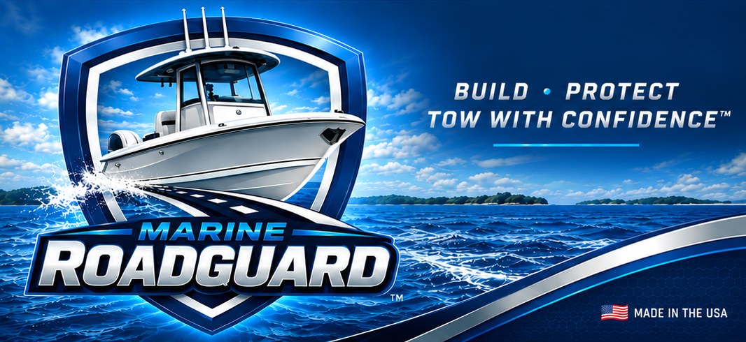Marine RoadGuard brand artwork — Build, Protect, Tow with Confidence